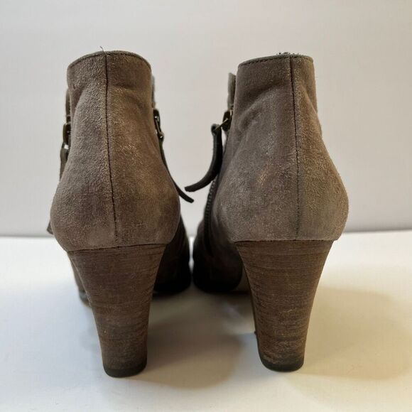 Paul Green Size US 7 Women Taupe Malibu Sliced Metallic Heels Zip Ankle Boots - Picture 9 of 12